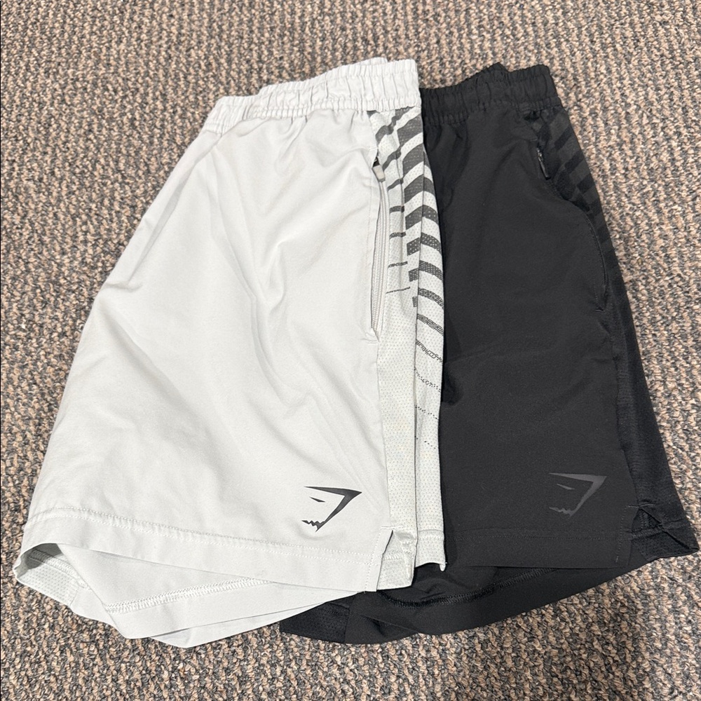 Gymshark men’s Athletic Shorts - Black and Gray 5 inch inseam